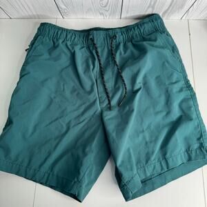 American Eagle Shorts Mens Size Small Teal Green Nylon Drawstring Lined 7.5"